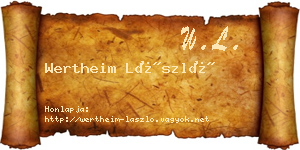 Wertheim László névjegykártya