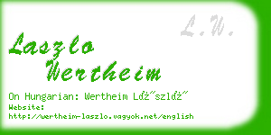 laszlo wertheim business card